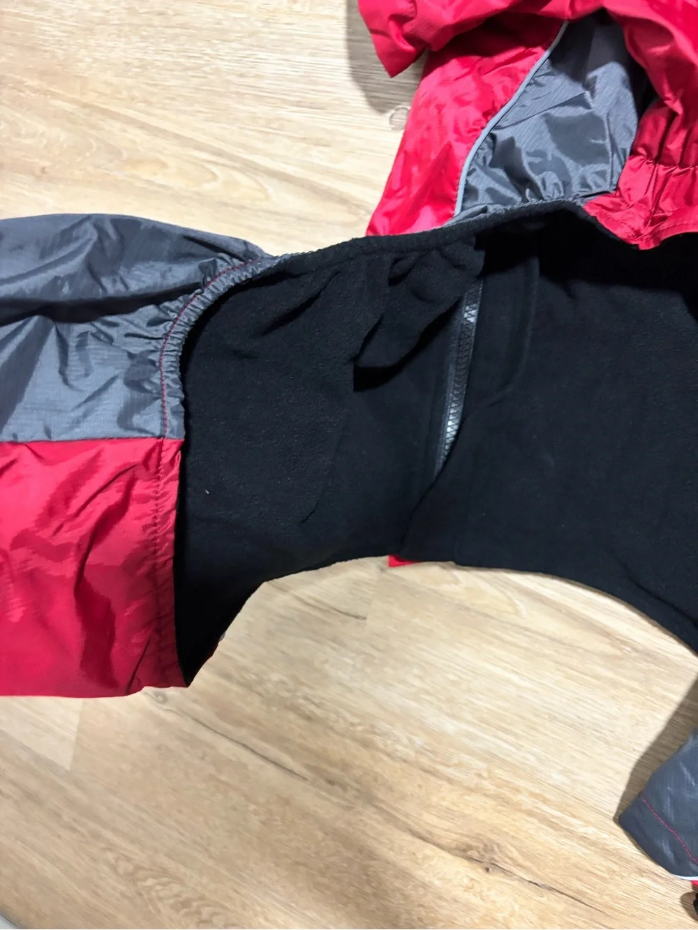 Pet Life Red and Gray Reflective Waterproof Dog Jumpsuit